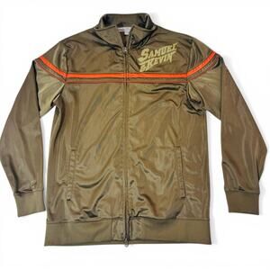 Samuel & Kevin Track Jacket Full Zip Brown Orange Mens Size L Casual